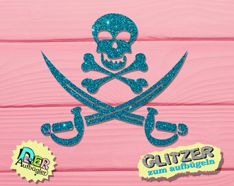 Iron-on picture skull glitter in 33 colors