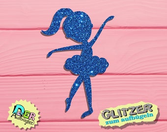 Iron-on picture ballerina, ballet dancer glitter in 33 colors