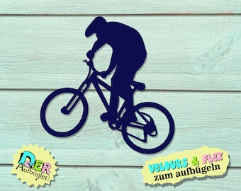 Iron-on picture biker, cyclist in 49 colors