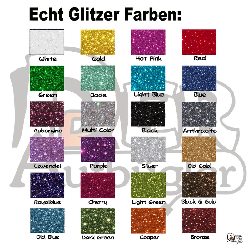Glitter ironing picture sheep or lamb in 24 colors