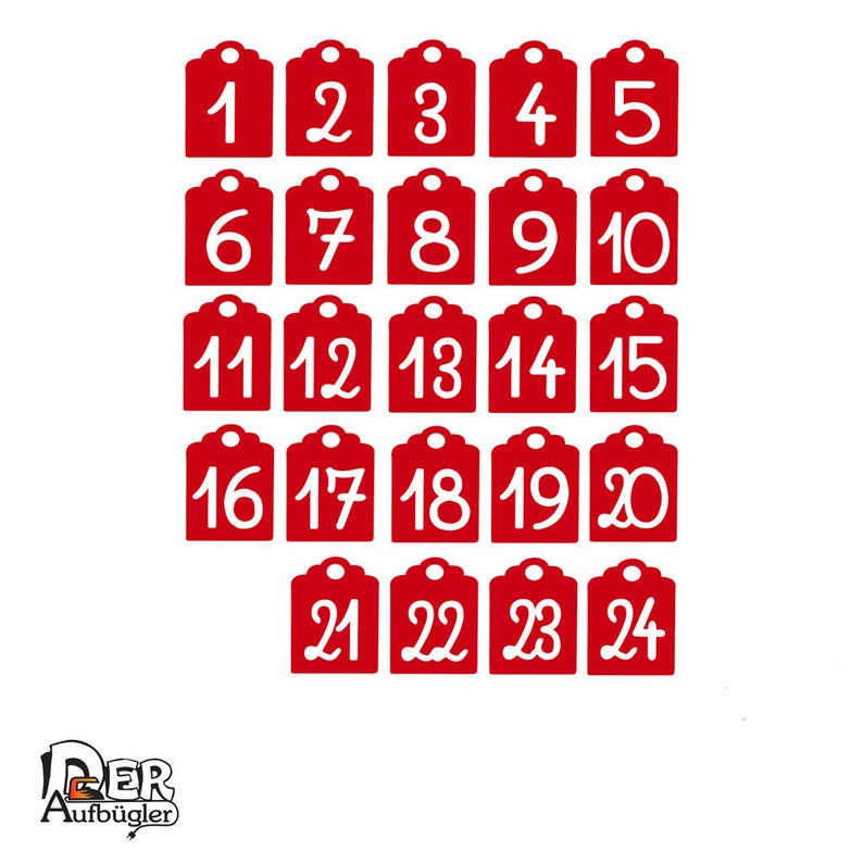 Advent calendar Numbers to iron 24 or 25 numbers to iron Color choice image 2