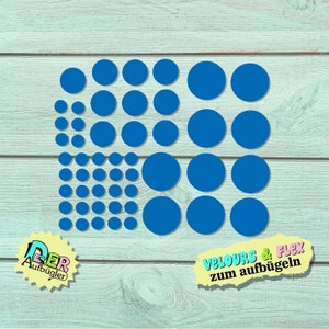 Iron-on picture dots set for ironing on colorful confetti in 49 colors