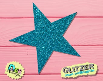 Iron-on star iron-on image in 33 glitter colors