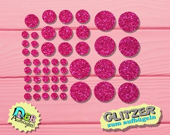 Toppe termoadesive pois glitter, 51 pezzi in un set coriandoli colorati in 33 colori