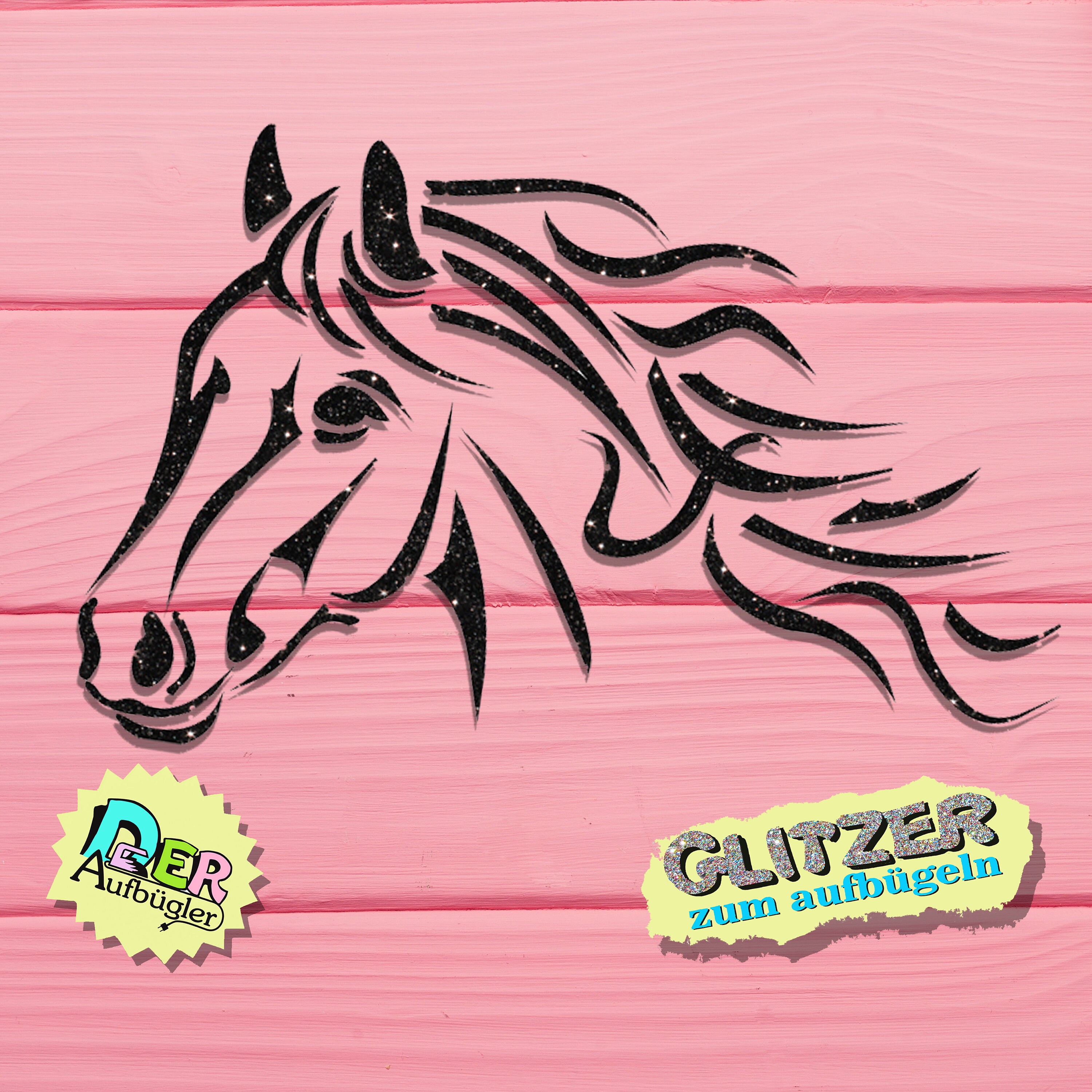 Glitter ironing picture horse head in 24 glitter colors Etsy