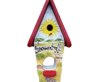 Kombiniertes Vogelhaus - Minivilla 1 "Savanne"- personalisiert