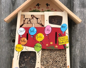 Insect house, insect hotel, kindergarten farewell, gift for kindergarten farewell, weatherproof, names of children in balloons