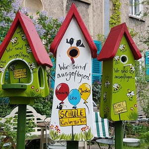 Birdhouse Kindergarten Farewell Gift, Birdhouse, Weatherproof, Children&#39;s Names, Personalized Gift