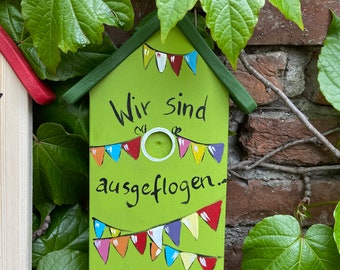 Geschenk Abschied Messlatte im Vogelhaus-Design - Vogelvilla, Erzieher, Kita, Kindergarten, Danke