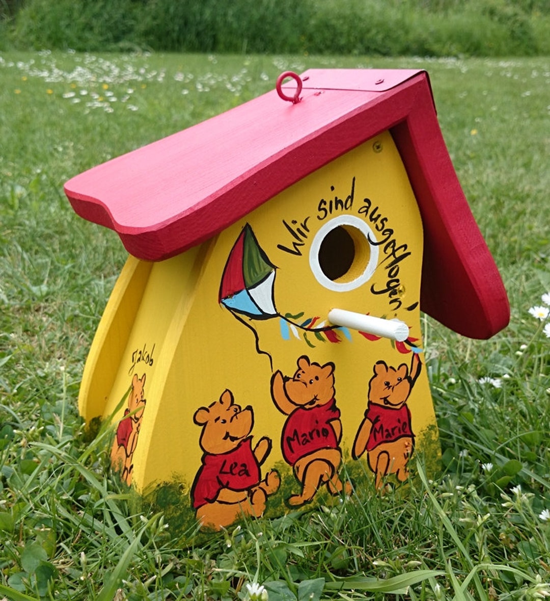 Birdhouse With Wish Text Bears and Names Kindergarten Etsy
