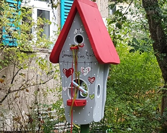 Vogelhaus Hochzeitsgeschenk, personalisiertes Geschenk zur Hochzeit, wetterfest,