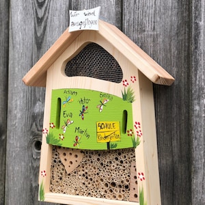 Kindergarten teacher farewell gift, insect hotel, farewell kindergarten gift, weatherproof, with children&#39;s names
