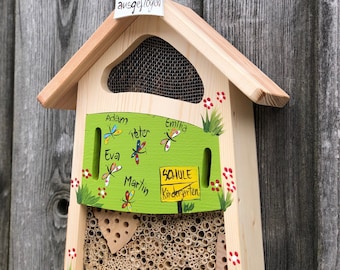 Educator Farewell gift, insect hotel, farewell kindergarten gift, weatherproof, with names of the children