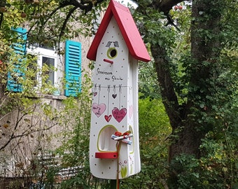 Geschenk zur Hochzeit, Vogelhaus Hochzeitsgeschenk, wetterfest, personalisiert