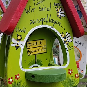 Birdhouse kindergarten farewell gift, farewell gift for teacher, weatherproof, with children&#39;s names