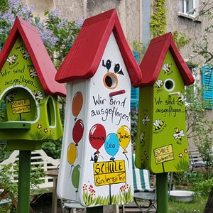 Birdhouse kindergarten farewell gift, weatherproof, personalized with children&#39;s names