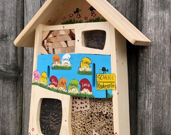 Kindergarten teacher farewell gift, insect hotel, farewell kindergarten gift, weatherproof, with children's names