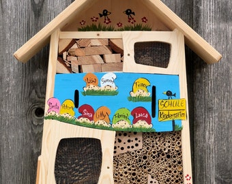 Farewell gift kindergarten, bee hotel, insect house, weatherproof, farewell teacher, farewell daycare