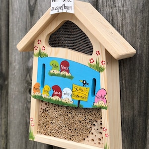 Insect hotel weatherproof, farewell gift kindergarten, kindergarten farewell, with the names of the children