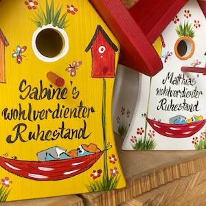 Gift Pension Birdhouse - Original Bird Villa - hand-painted & 100% handmade
