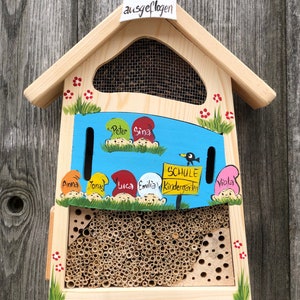 Kindergarten farewell gift, insect hotel, personalized with the names of the kindergarten children