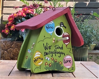 Farewell gift for kindergarten teachers - birdhouse for kindergarten, bird villa personalized with children's names | weatherproof colors
