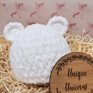 Velvet bear hat, crochet bear hat, baby bear hat, toddler bear hat, super soft hat, kids bear hat, crochet velvet hat