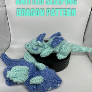 PDF pattern of sleeping dragon, no physical product, knitted pattern dragon