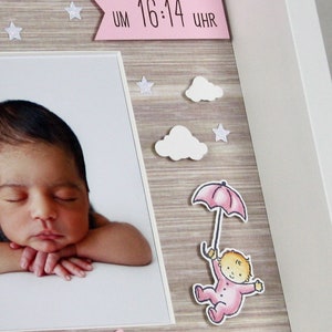 Personalized gift for birth in frame, baby frame, christening gift, frame for birth image 10