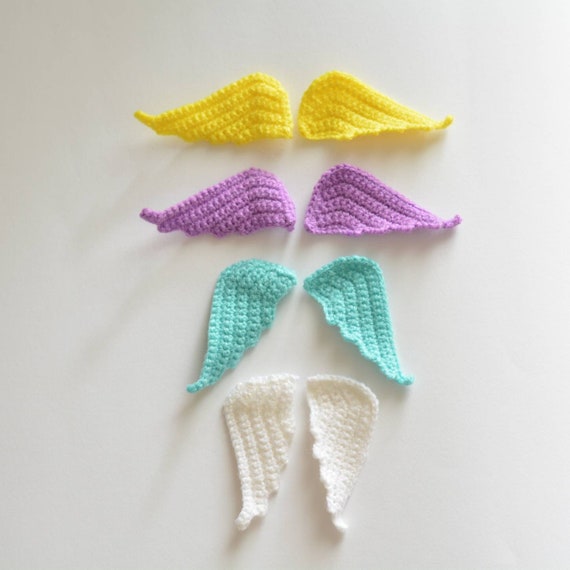 12pcs 6 Couple Handmade Crochet Angel Wings Applique