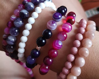 Customizable bracelets with crystals and semi-precious stones / crystal therapy / astrology / zodiac signs