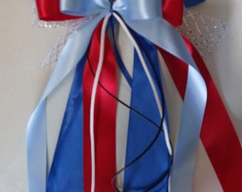 School cone bow sugar cone ICE blue-red