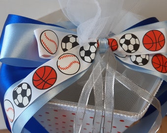 School bag bow blue football handball