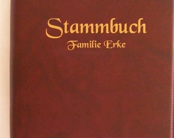 Stammbuch Kunstleder*personalisiert*Buch d.Familie