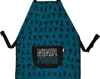 Work apron with the child's name Ninja also personalized apron