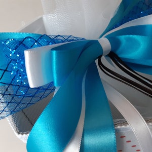 Noeud avec nom dans différents designs, sac à sucre personnalisé, décoration de sac d&#39;école