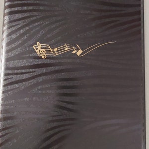 Music folder document folder ring binder bronze colored also customizable music line