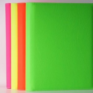 Document folder neon colors also with personalization leather