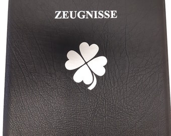 Zeugnismappe schwarz  mit Name ,Motiv, personalisierbar Ringbuch