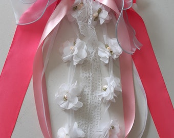 Schultütenschleife Zuckertüte Blüte rosa-weiß Prinzessin