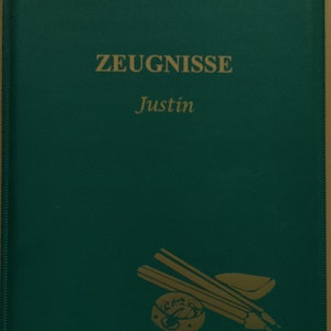 Zeugnismappe rot, blau ,grün  goldfarbene Beschriftung