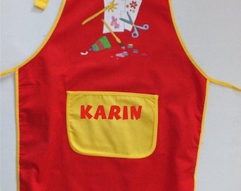 Work apron with the name of the child