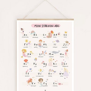 Mutmachposter ABC - BOHO DREAMS - Lernposter für das Kinderzimmer - Schule Vorschule Kindergarten - Buchstaben - Stärke Kinder Einschulung