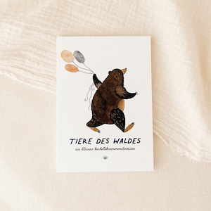 Tier ABC - 26 Buchstabenkarten Lernkarten - Tiere des Waldes - Buchstabensammelsurium von A - Z Alphabet Vorschule Schultüte A6 Einschulung