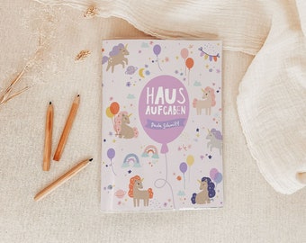 Hausaufgabenheft Hülle Boho Dreams - Fee Elfe Ballet Einhorn Blüten Mädchen Schule Einschulung Schulkind Schultüte Mädchen Rosa Tanzen