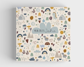 Babyalbum - Mein erstes Jahr - ADVENTURE in blau | Ein zauberhaftes Erinnerungsalbum | Halte das erste Jahr deines Babys für immer fest!