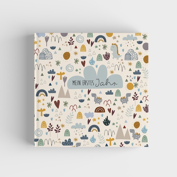 Babyalbum - Mein erstes Jahr - ADVENTURE in blau | Ein zauberhaftes Erinnerungsalbum | Halte das erste Jahr deines Babys für immer fest!