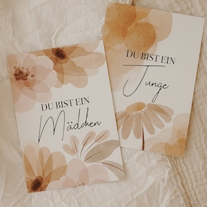 30 Meilensteinkarten - Wir bekommen ein Baby - in Erinnerungsbox - Floral Edition - Schwangerschaft Geschenk Baby watercolor dry flowers