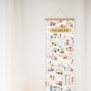 Messlatte Baustelle mit dem Namen deines Kindes personalisierbar - Ein liebevolles Accessoire für das Kinderzimmer - Geschenk zum Geburtstag