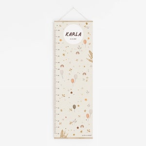 Messlatte Natural Colors mit dem Namen des Kindes personalisierbar - Ein liebevolles Accessoire für das Kinderzimmer - Geschenk zur Geburt